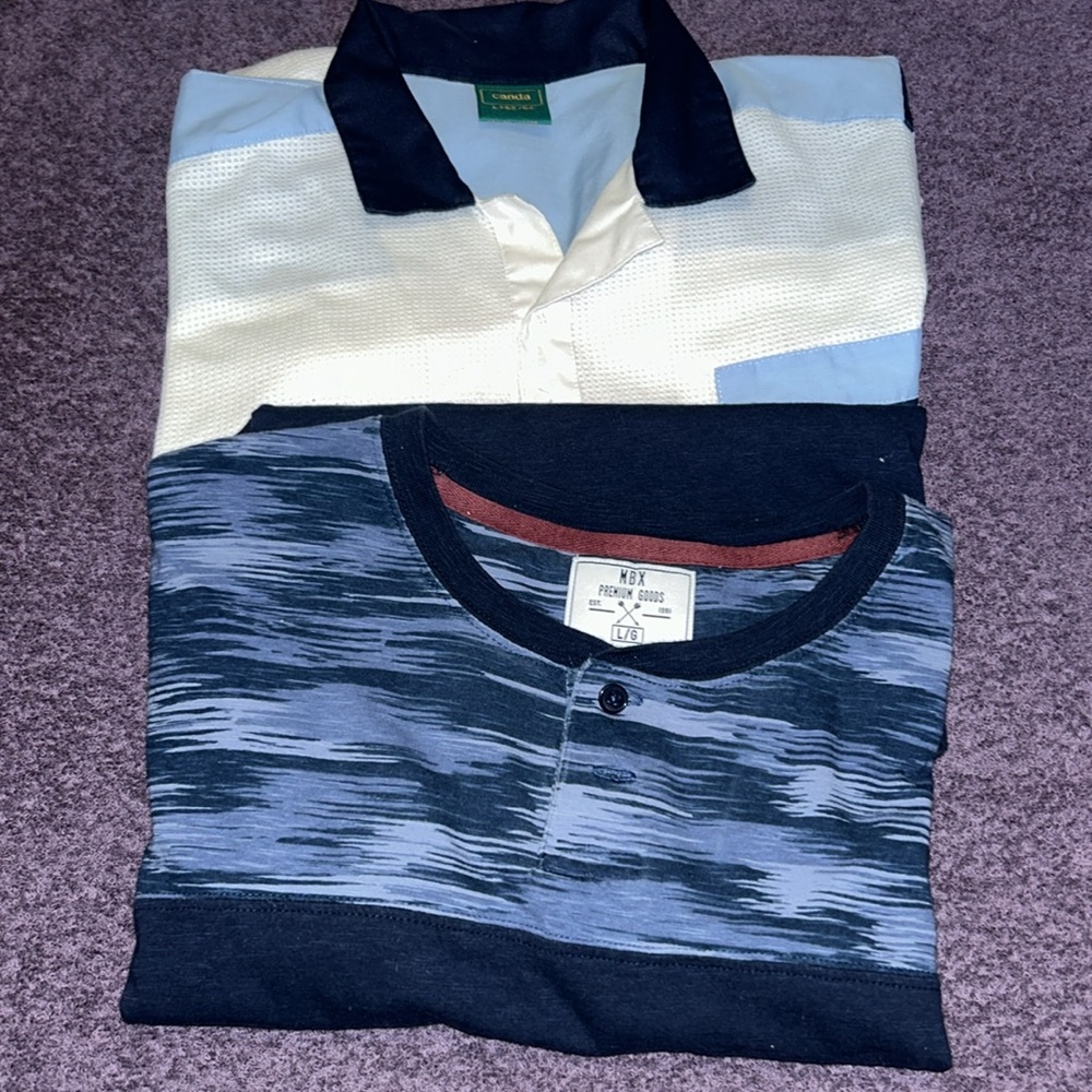 2/$6 Men’s casual short sleeves shirts size Large